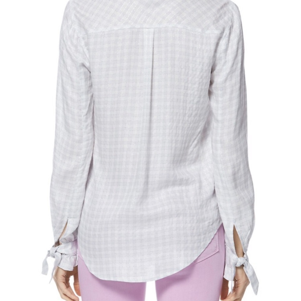 PAIGE Mya Gingham‎ Ruffle Cuff Shirt 🤍 - Picture 4 of 10